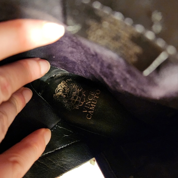 Vince camuto black leather motorcycle boots woman's size 39 - Picture 6 of 7